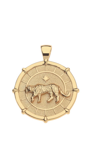 STRONG Tiger JW Original Pendant Coin 18" Drawn Link Chain