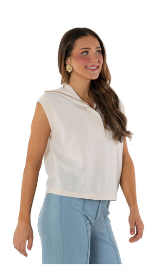 Poppy Pullover Vest - Eggnog