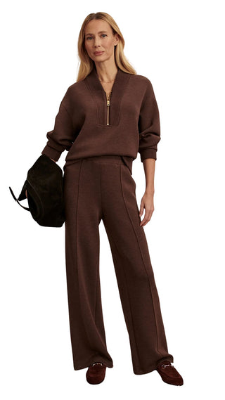 Sally Half Zip Sweat - Coffee Bean Marl