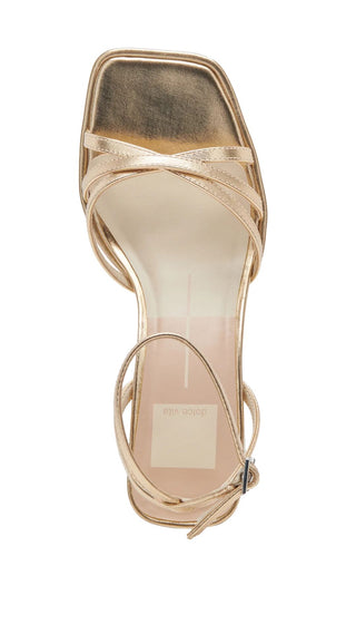 Manji Light Gold Metallic Leather