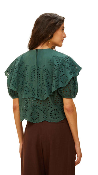 Green Maxi Lace Blouse  - Green