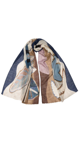 Irene Wool Scarf - Blue and Lavender