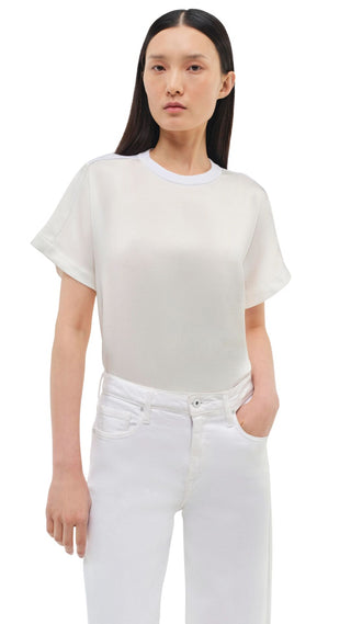 Addy S/S Knit Back T-Shirt - White