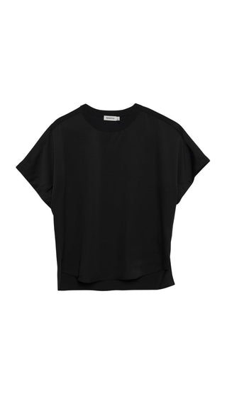 Addy S/S Knit Back T-Shirt - Black