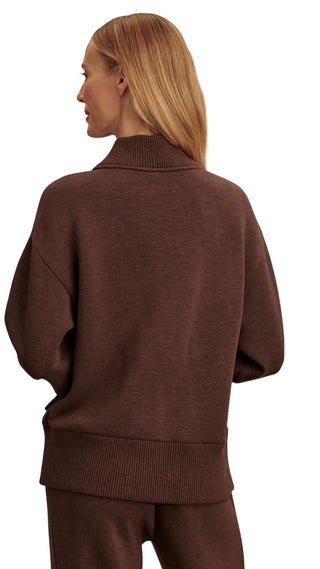 Sally Half Zip Sweat - Coffee Bean Marl