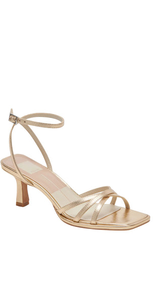 Manji Light Gold Metallic Leather