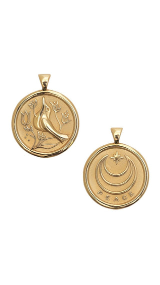 PEACE JW Small Pendant Coin - 16-18" Satellite Chain