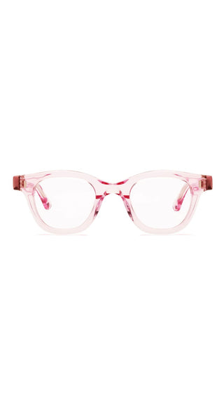 Wabi Sabi Reading Glasses in Polished Clear Pink