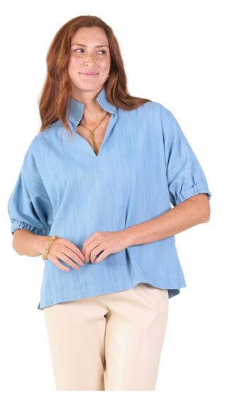 Poppy Top - Denim Chambray