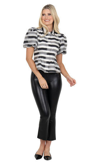 Britt Top - Truffle Stripe