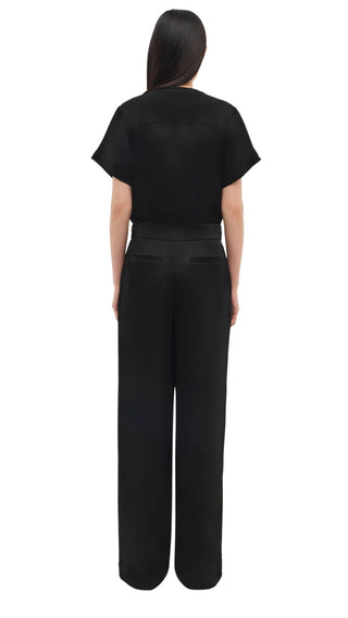 Addy S/S Knit Back T-Shirt - Black