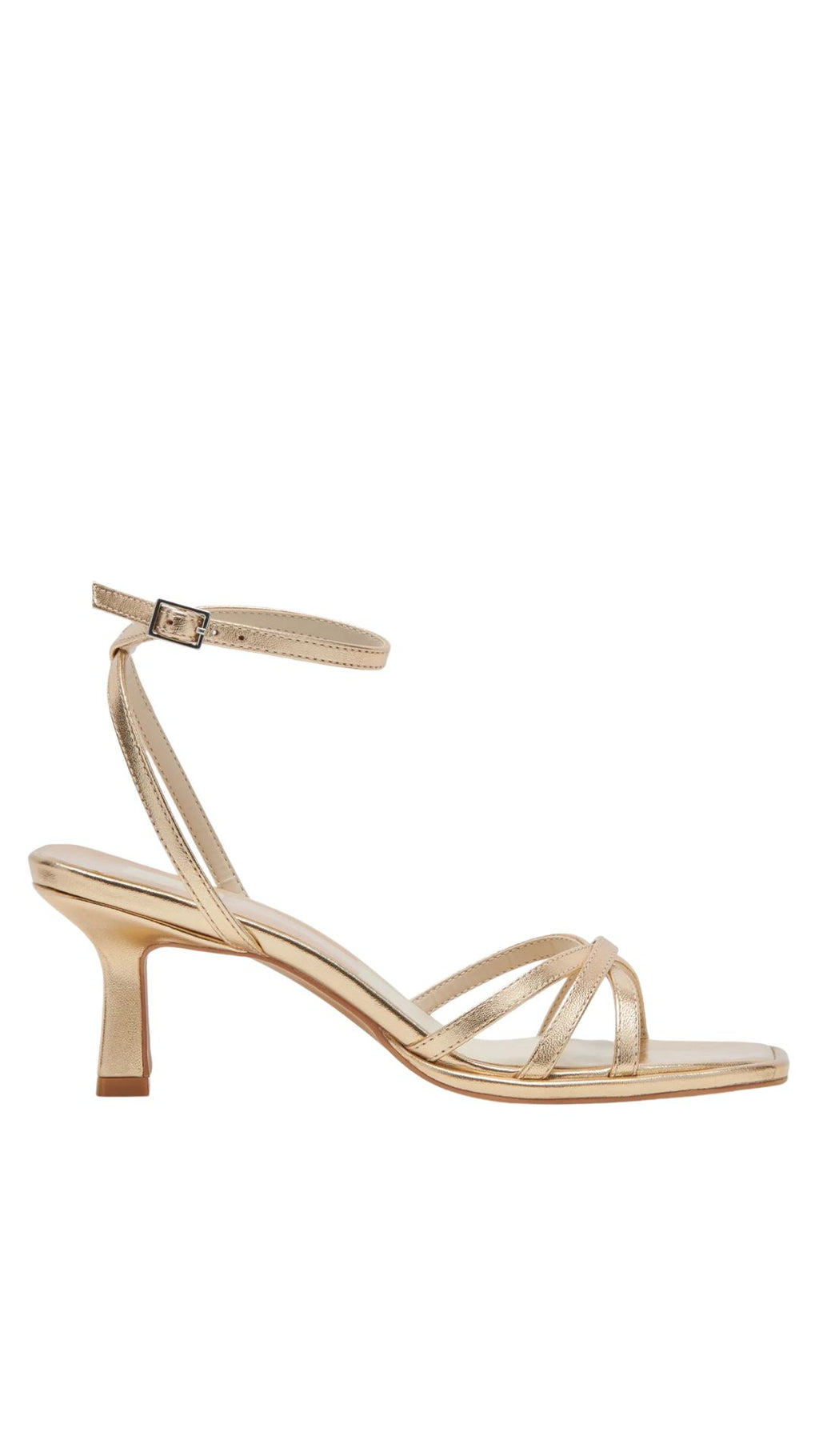 Manji Heels Light Gold Metallic Leather