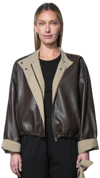 Tania Faux Leather Jacket, Coffee
