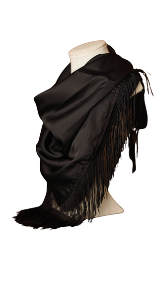 Solid Fringe Scarf - Black