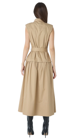 Ashtyn Cotton Long Dress - Khaki