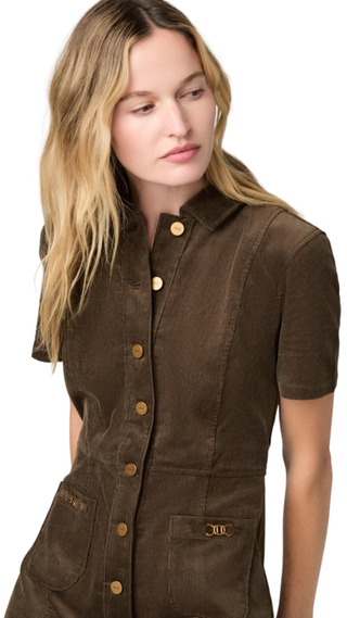 Clementine Dress With Seams, Fern