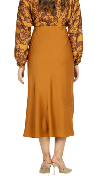 Bias Midi Skirt, Pecan