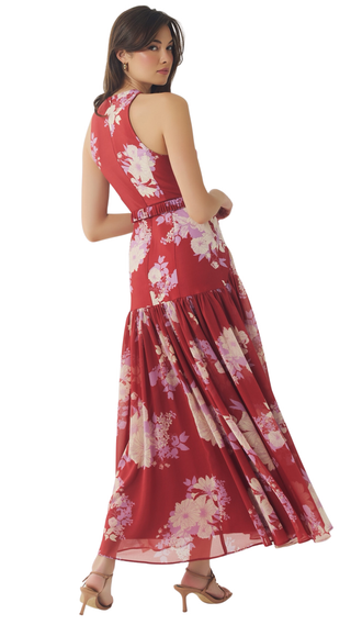 Abbey Dress, Red/Ivory
