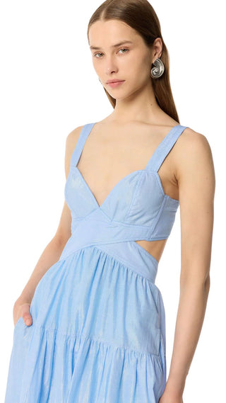 Long Dress Coco - Light Blue 25 Plain