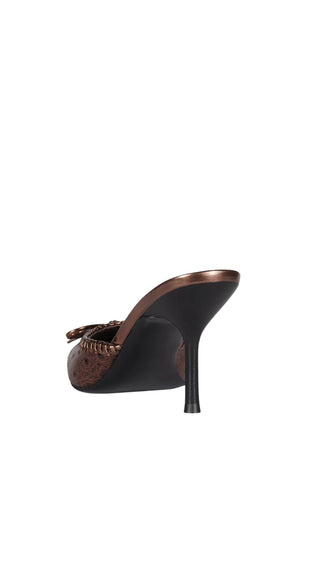 Clara Brown Ostrich Mule with Heel