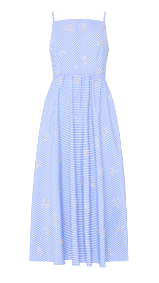 Emily Beaded Maxi Dress - Blue/White