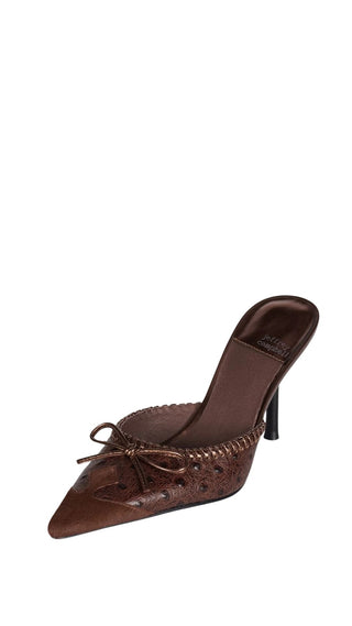 Clara Brown Ostrich Mule with Heel