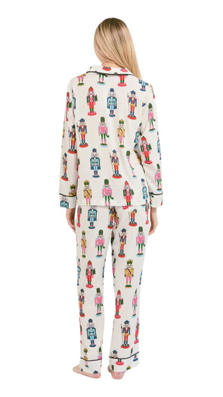 Holiday March Long Sleeve Pajama Pants Set - White