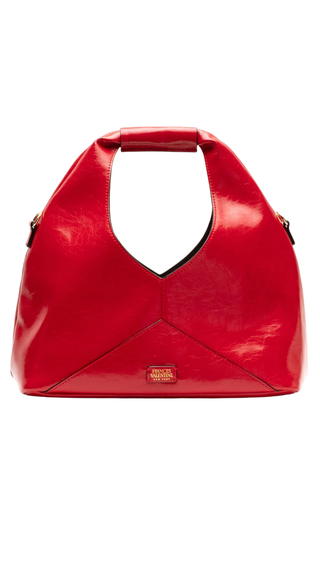 Crescent Tote Crinkled Leather - Red