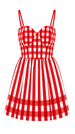Savannah Dress, Red Check