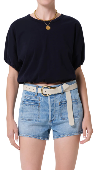 Gia Bubble Tee - Navy