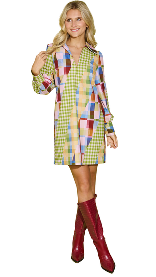 Kimmy Dress, Diagonal Check