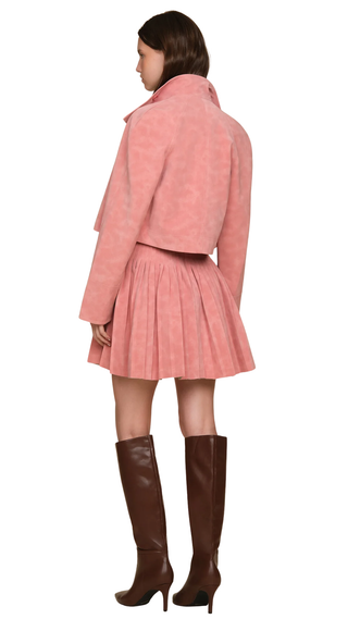 Kaia Embroidered Suede Jacket, Monarch Wing
