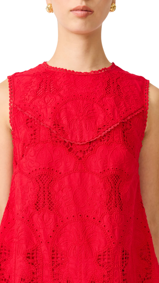 Giovanna Shift Mini Dress - Red