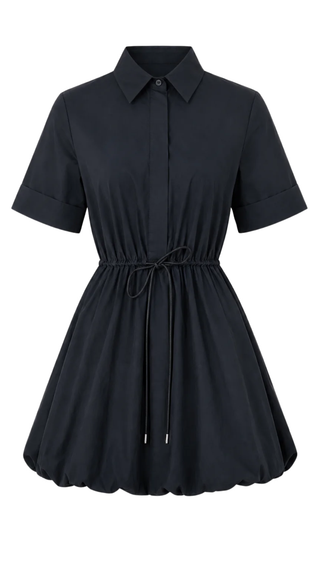 Ashley Cotton Shirt Dress - Black