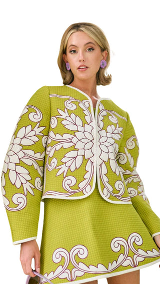 Mimi Quilted Jacket - Pear Trapunto