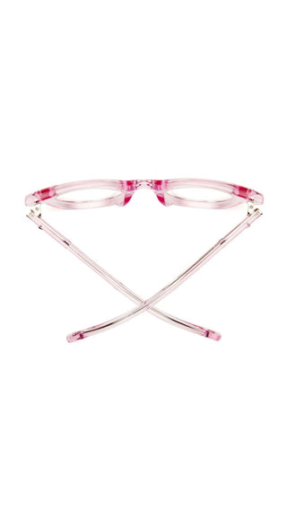 Wabi Sabi Reading Glasses in Polished Clear Pink