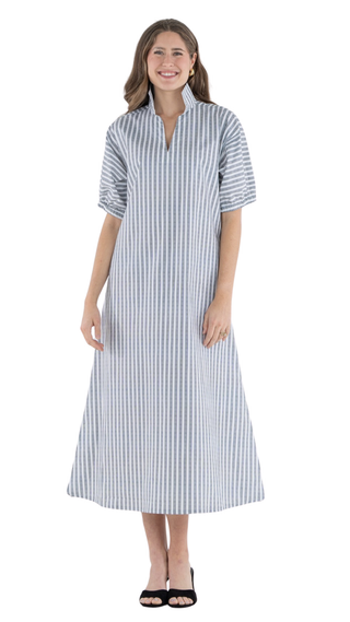 Poppy Maxi - Black Stripe, Black Stripecotton Poplin