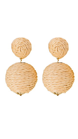 Natural Lido Pom Pom Statement Earrings