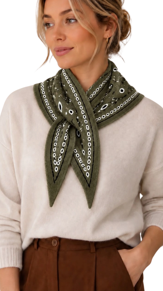 Thick Triangular Bandana - Kaki