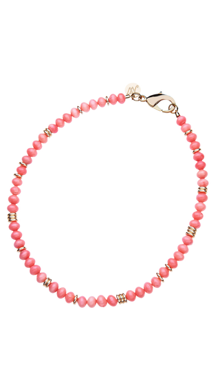 Gumdrop Beaded Necklace - Coral