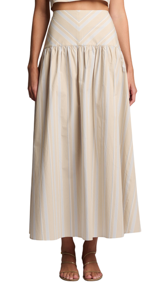 Adaline Skirt - Beige Stripe