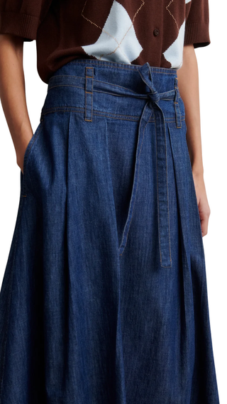 Evana Denim Skirt, Blue Denim