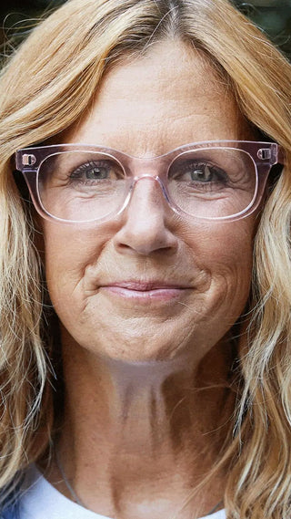 Bixby Reading Glasses- Polished Clear Pink