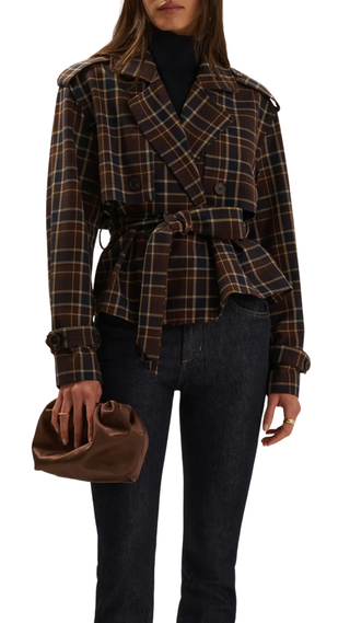 The Cropped Charles Trench, Toffee Plaid