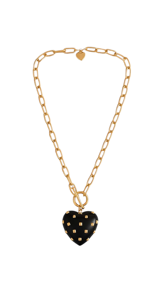Celestine Black Resin Heart Pendant