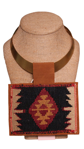 Kilim Pendant Necklace - Navy