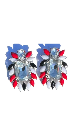 Red and Black Gem Earrings