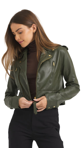 Erin Burnished Leather - Thyme