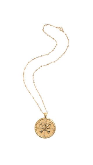 FOREVER JW Original Pendant Coin Gold 16-18" Adjustable Beaded Satellite Chain