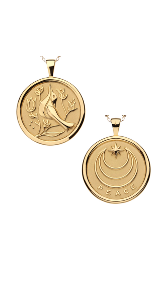 PEACE JW Original Pendant Coin - 18" Drawn Link